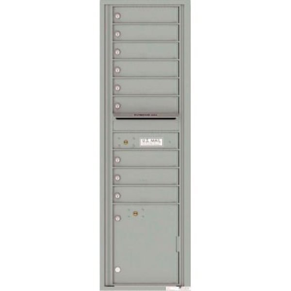 Florence Mfg Co Florence Versatile 4C Mailbox 4C16S-09, 56-1/2"H, 9 Mailboxes, 1 Parcel, Front Loading, Silver, USPS 4C16S-09SS